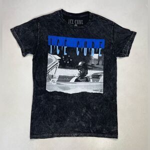 Ice Cube Graphic T-shirt Women Small Black Acid Wash Short Sleeve Music